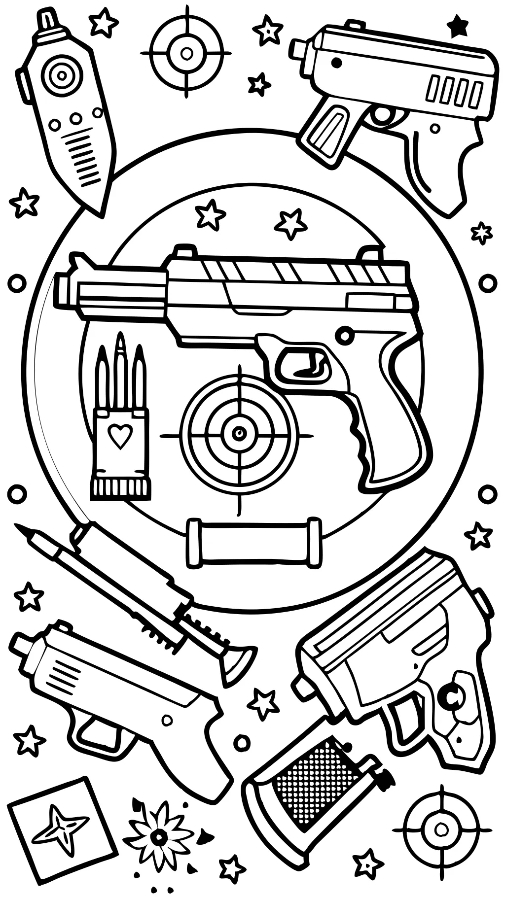 coloriage pistolet nerf